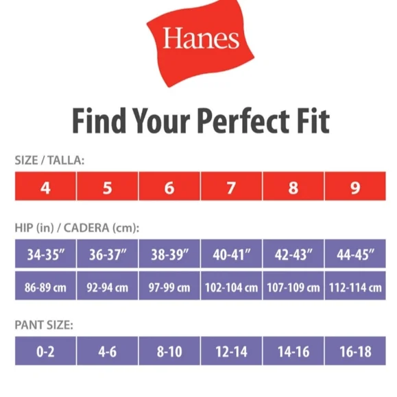 Hanes 6 Pack Hipsters - Picture 5 of 5